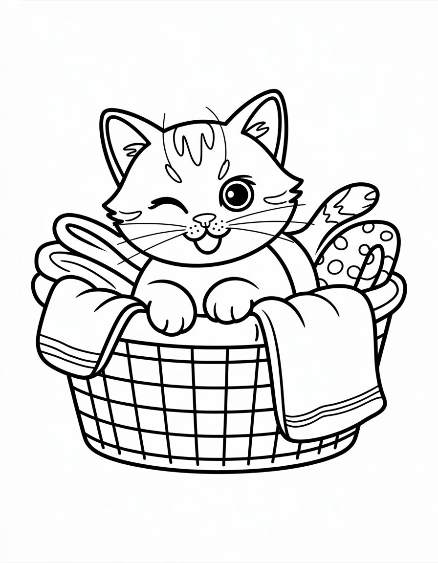 Laundry Basket Cat